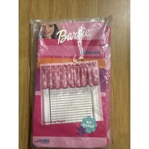 Vintage Barbie Curtain Valance  84"x 15" Flowers Dan River USA New Window Pink